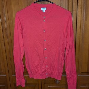 J. Crew Vibrant Pink Button-Up Cardigan